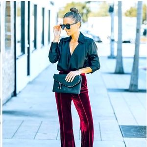 VICI Velvet Flare Pants Burgundy High Rise szS NWT❤️❤️❤️
